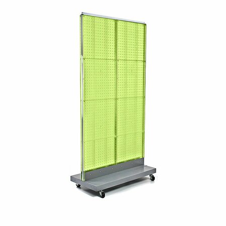 AZAR DISPLAYS Two-Sided Double Pegboard Floor Display on Wheeled Base 700732-GRE
